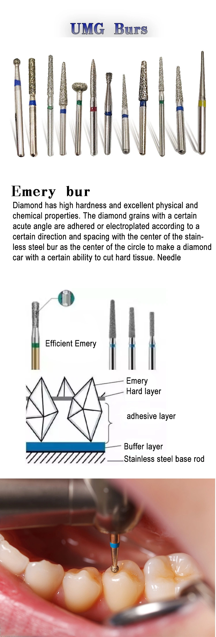 Dental Manufacturer Dental Grinding Instruments Dental Diamond Burs